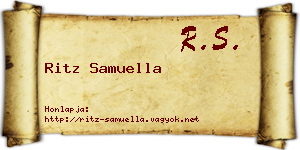 Ritz Samuella névjegykártya